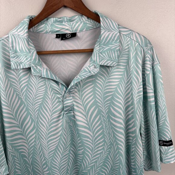 green Side Other - Green side Golf Polo Green AOP men’s Large classic fit golf Short Sleeve Palm